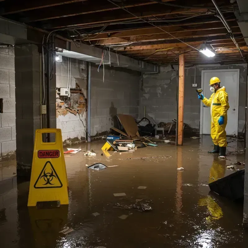 Flooded Basement Electrical Hazard in Barnesville, GA Property